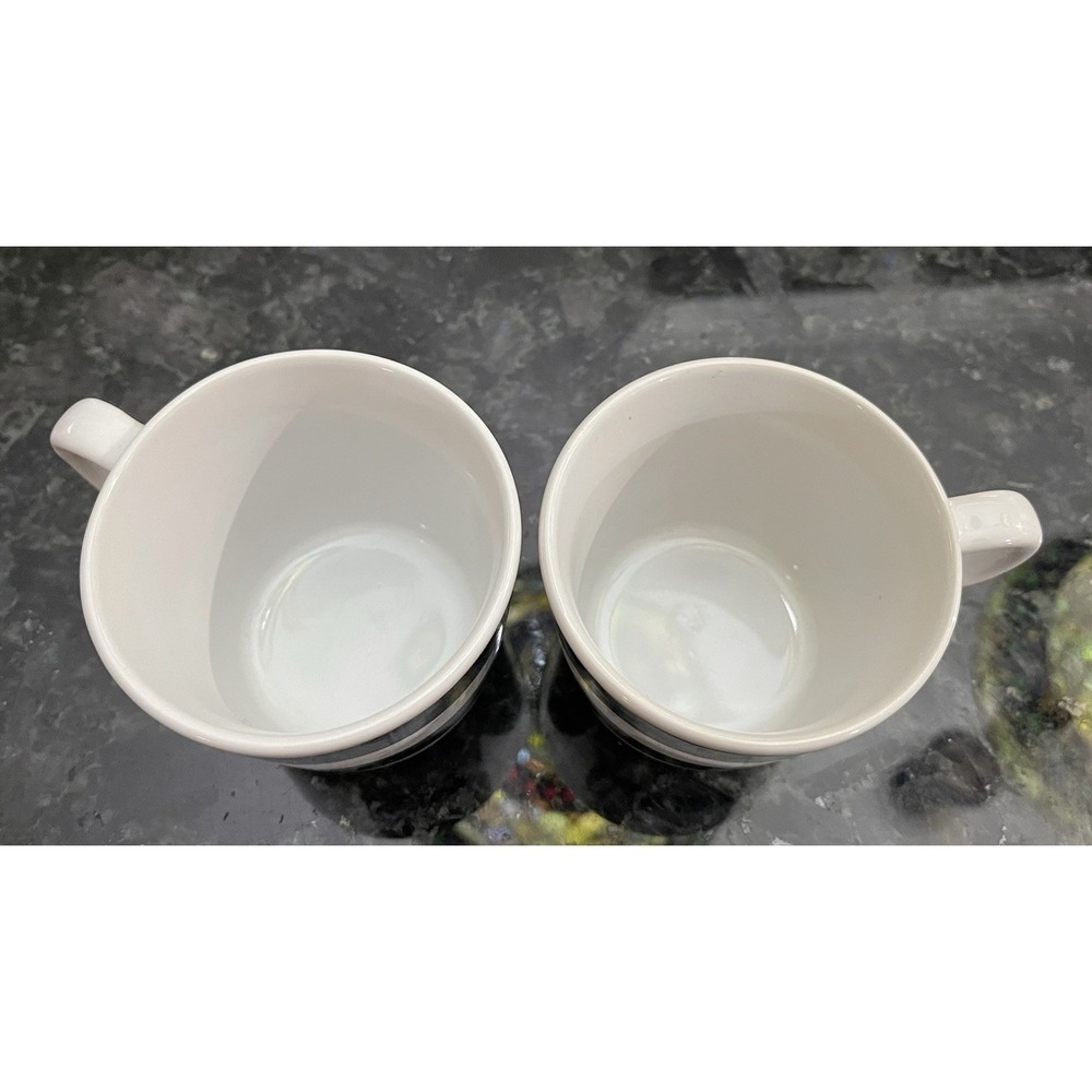 Ikea Ungdom Set Of 4 Black White Dots Stripes Ceramic Coffee Mugs READ - Picture 9 of 12